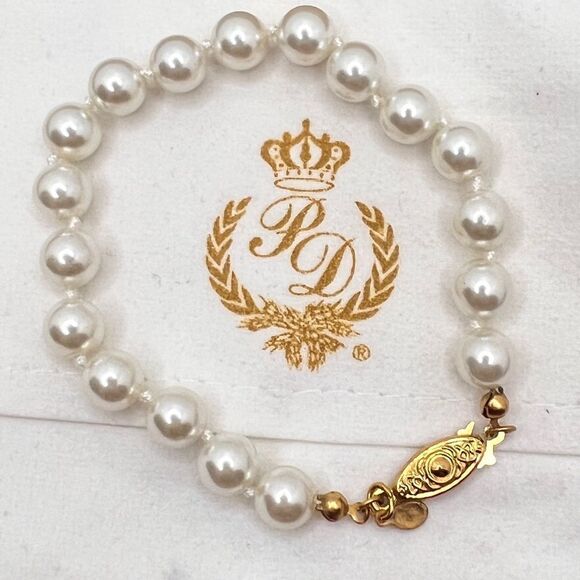 Premier Designs Single Strand Pearl Bracelet Sz 7.5” - Picture 1 of 8